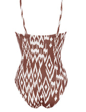 Load image into Gallery viewer, Cloud Imprime Wind Coffee Swimsuit