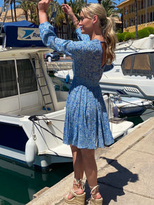 Annabelle Mini Dress in Blue Mayflower