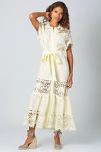 Load image into Gallery viewer, Bethany Linen with Bleeding Hearts Trim Dress - Citrus