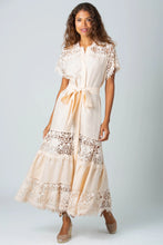 Load image into Gallery viewer, Bethany Linen with Bleeding Hearts Trim Dress - Peach