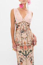 Load image into Gallery viewer, Rose Garden Revolution Bias Dress With Mesh Overlay