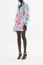 Load image into Gallery viewer, Down The Garden Path Short Wrap Dress With Ruffle Sleeve