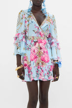 Load image into Gallery viewer, Down The Garden Path Short Wrap Dress With Ruffle Sleeve