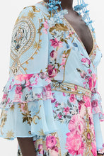Load image into Gallery viewer, Down The Garden Path Short Wrap Dress With Ruffle Sleeve