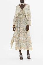 Load image into Gallery viewer, Ivory Tower Tales V Neck Long Dress With Shirring