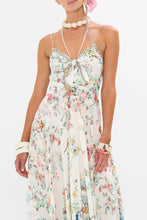Load image into Gallery viewer, Plumes And Parterres Long Dress With Tie Front