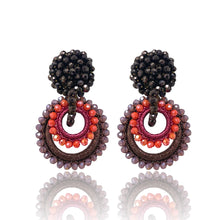 Load image into Gallery viewer, Mini Sundrop Chocolate / Coral / Lavender Earrings