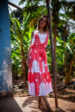 Load image into Gallery viewer, Esme Falcon Cotton Embroidered Dress - Watermelon