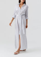 Load image into Gallery viewer, Darcy Stripe Linen Midi Dress