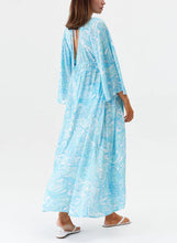 Load image into Gallery viewer, Farrah Blue Mirage Tie Front Cover-Up