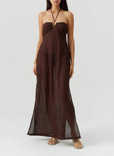 Load image into Gallery viewer, Harriet Brown Halter Dress