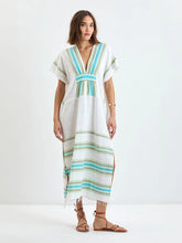 Load image into Gallery viewer, Gasira V Neck Kaftan - Genet Mint