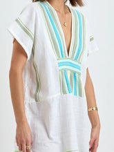 Load image into Gallery viewer, Gasira V Neck Kaftan - Genet Mint