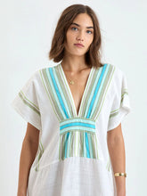 Load image into Gallery viewer, Gasira V Neck Kaftan - Genet Mint