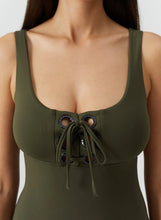 Load image into Gallery viewer, London Olive Lace Up Swimsuit
