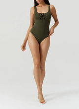 Load image into Gallery viewer, London Olive Lace Up Swimsuit
