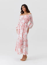 Load image into Gallery viewer, Lydia Coastal Red Off The Shoulder Dress