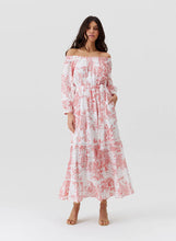 Load image into Gallery viewer, Lydia Coastal Red Off The Shoulder Dress