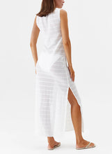 Load image into Gallery viewer, Maddie White Lace Up Crochet Long Dress
