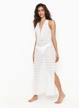 Load image into Gallery viewer, Maddie White Lace Up Crochet Long Dress