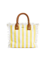 Load image into Gallery viewer, Porto Cervo Yellow Nautical/Tan Beach Tote