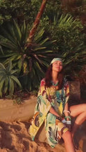 Load and play video in Gallery viewer, Sorrento Tropical Rain Forest Silk Short Kaftan