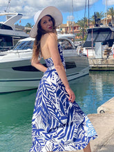 Load image into Gallery viewer, Hamptons Blu Marino E Bianco Halter Neck Maxi Dress