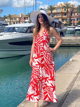 Load image into Gallery viewer, Hamptons Rosso E Bianco Halter Neck Maxi Dress