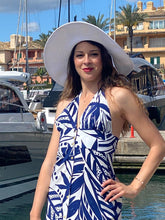 Load image into Gallery viewer, Hamptons Blu Marino E Bianco Halter Neck Maxi Dress