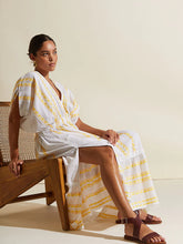 Load image into Gallery viewer, Abeda Sunshine Yellow Plunge Neck Dress