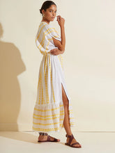 Load image into Gallery viewer, Abeda Sunshine Yellow Plunge Neck Dress