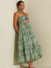 Load image into Gallery viewer, Medallion Deep Green Cutout Dress