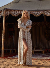 Load image into Gallery viewer, Farrah Snake V Neck Long Open Kaftan
