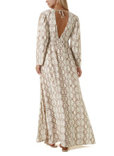 Load image into Gallery viewer, Farrah Snake V Neck Long Open Kaftan