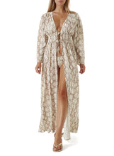 Load image into Gallery viewer, Farrah Snake V Neck Long Open Kaftan