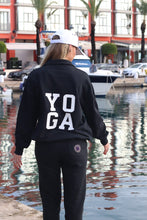Load image into Gallery viewer, Unisex Black Yoga Zip Neck Sweater