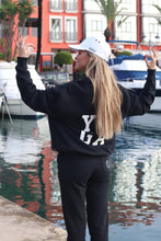 Load image into Gallery viewer, Unisex Black Yoga Zip Neck Sweater