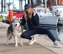 Load image into Gallery viewer, Unisex Navy Chakra Zip Up Hoodie