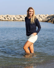 Load image into Gallery viewer, Ladies Navy Chakra Round Neck Sweater
