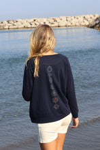 Load image into Gallery viewer, Ladies Navy Chakra Round Neck Sweater
