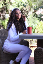 Load image into Gallery viewer, Unisex White Chakra Zip Up Hoodie