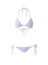 Load image into Gallery viewer, Miami Ribbed Lavender Bamboo Ring Triangle Bikini
