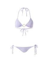 Load image into Gallery viewer, Miami Ribbed Lavender Bamboo Ring Triangle Bikini