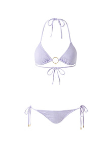 Miami Ribbed Lavender Bamboo Ring Triangle Bikini