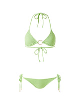 Load image into Gallery viewer, Miami Lime Ribbed Bamboo Ring Triangle Bikini
