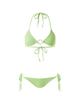 Load image into Gallery viewer, Miami Lime Ribbed Bamboo Ring Triangle Bikini