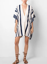 Load image into Gallery viewer, Lamu Navy / White Kaftan