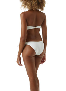 Tortola White Ribbed Bandeau Bikini