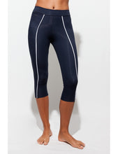 Load image into Gallery viewer, Navy/White Cropped Leggings