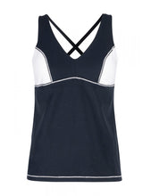 Load image into Gallery viewer, Navy/White Crossed Plunge Top
